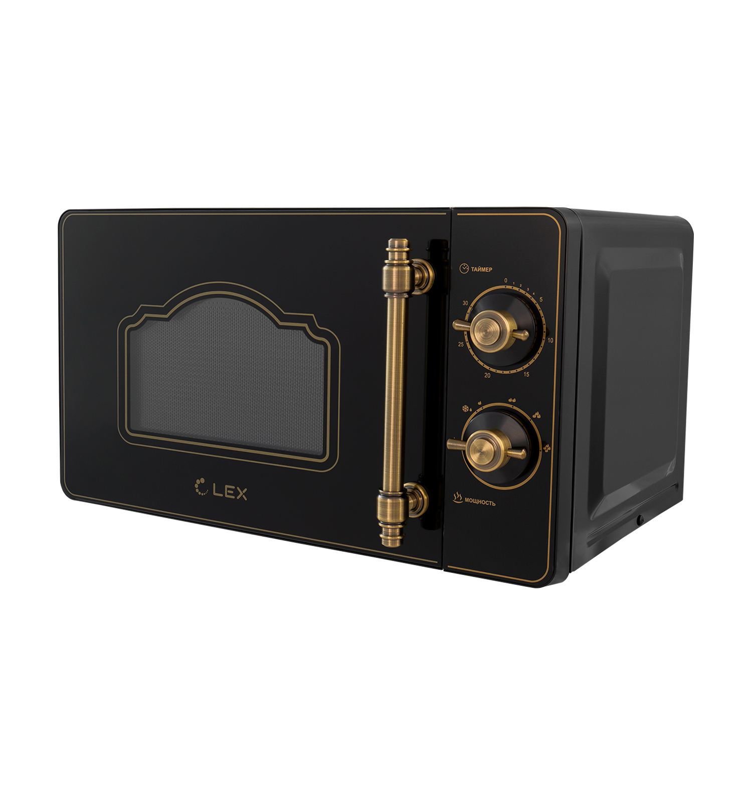 Изображение товара Отдельностоящая микроволновая печь Lex M.02 bl 20 л 45.1x25.8x34.8 цвет черный, золотистый