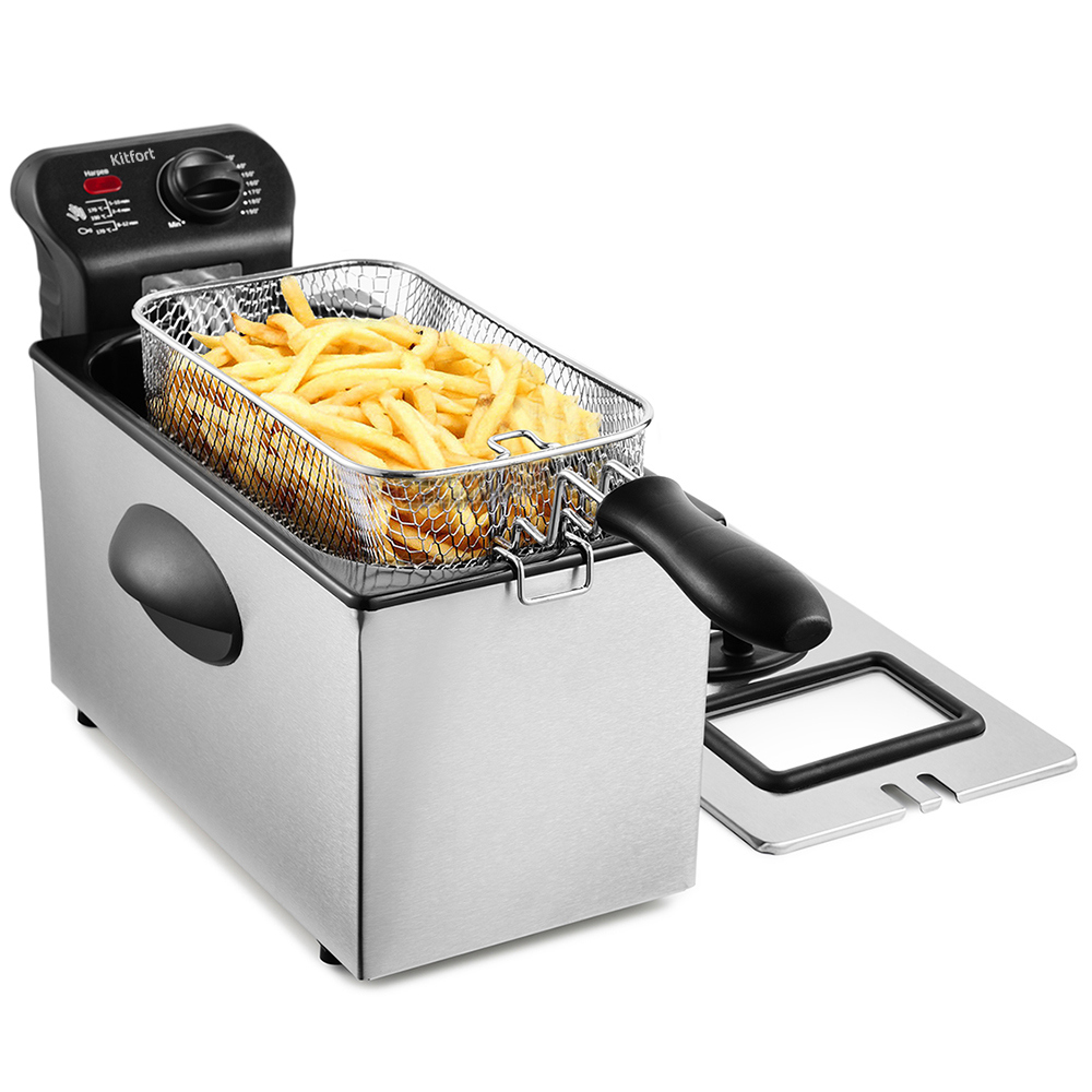 Изображение товара Фритюрница Kitfort KT-2023 5.8 л серебристая с функцией холодной зоны