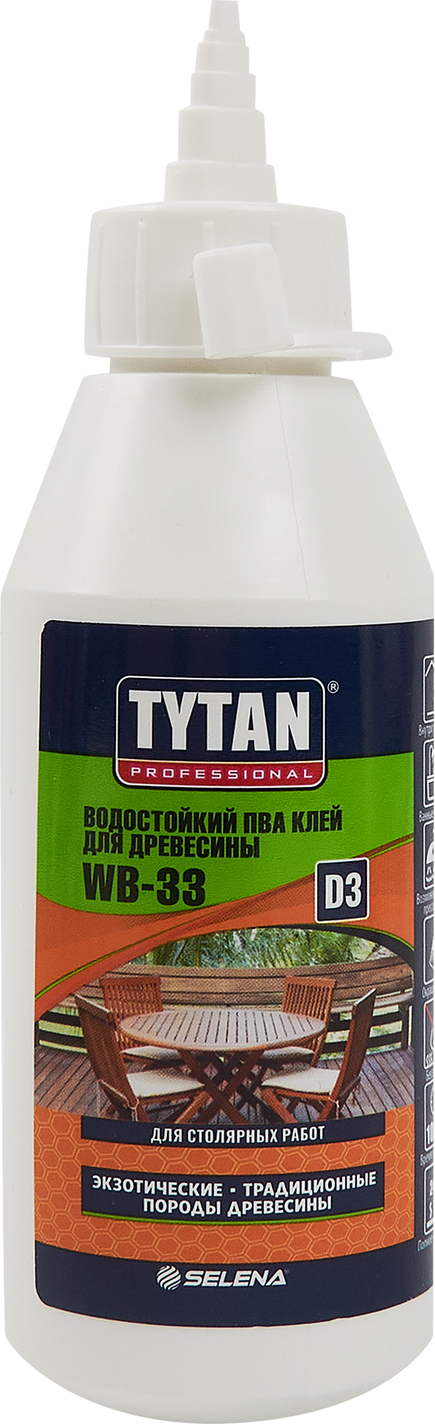 Изображение товара Клей ПВА для древесины Tytan D3 влагостойкий 175 мл Изображение товара Клей ПВА для древесины Tytan D3 влагостойкий 175 мл