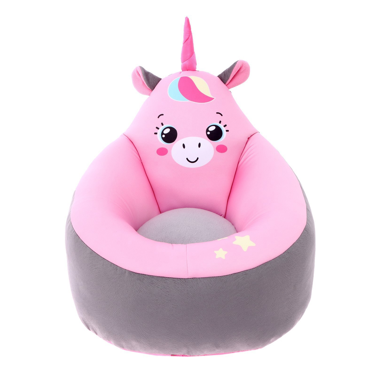 Изображение товара Мягкая игрушка-кресло Zabiaka Единорог светло-розовая/серый безопасная для детей дошкольного возрас