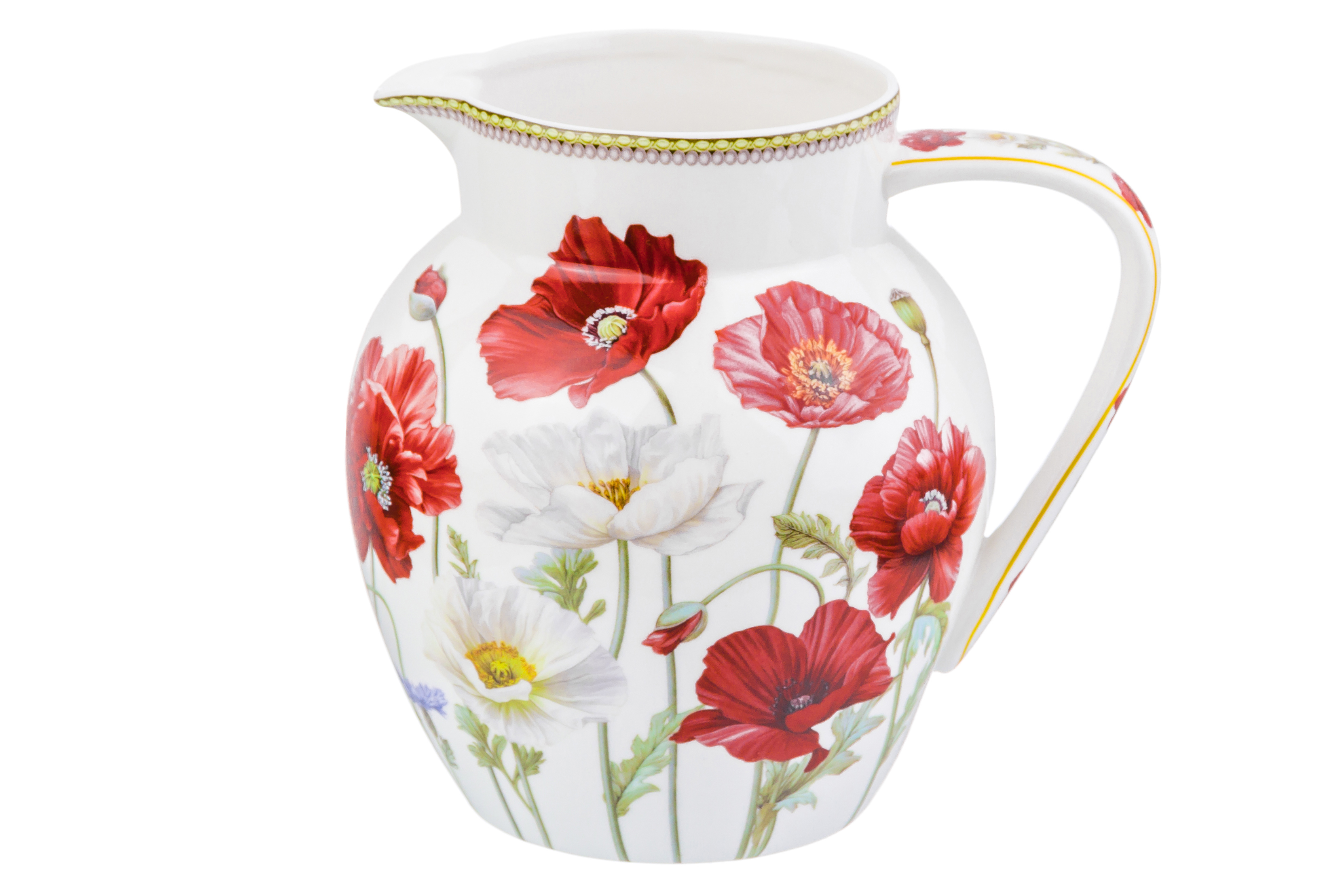 Изображение товара Кувшин 1.4 л ELAN GALLERY Маки фарфор разноцветный для воды и напитков