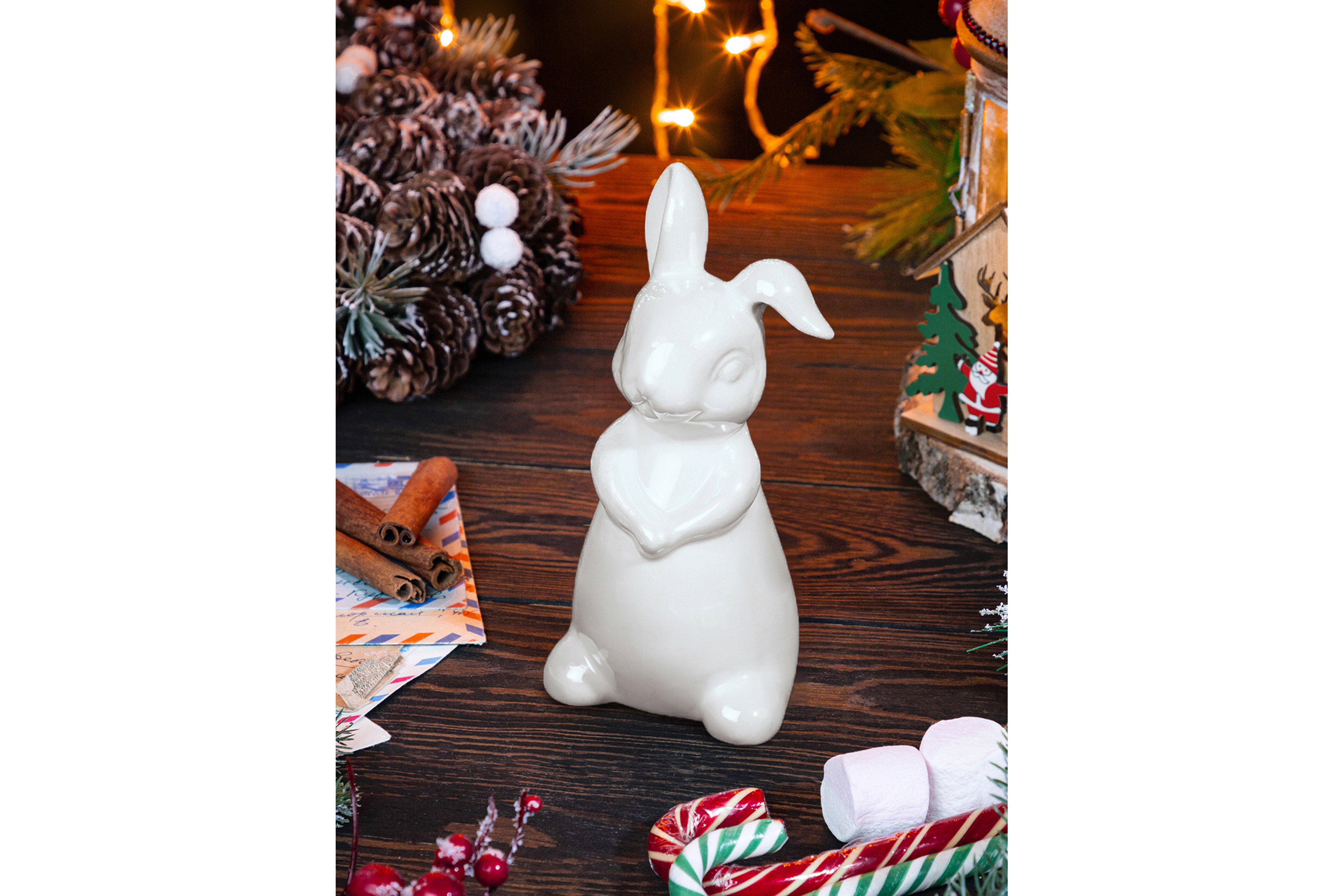 Изображение товара Фарфоровая фигурка зайчика ELAN GALLERY, 14 см, белая