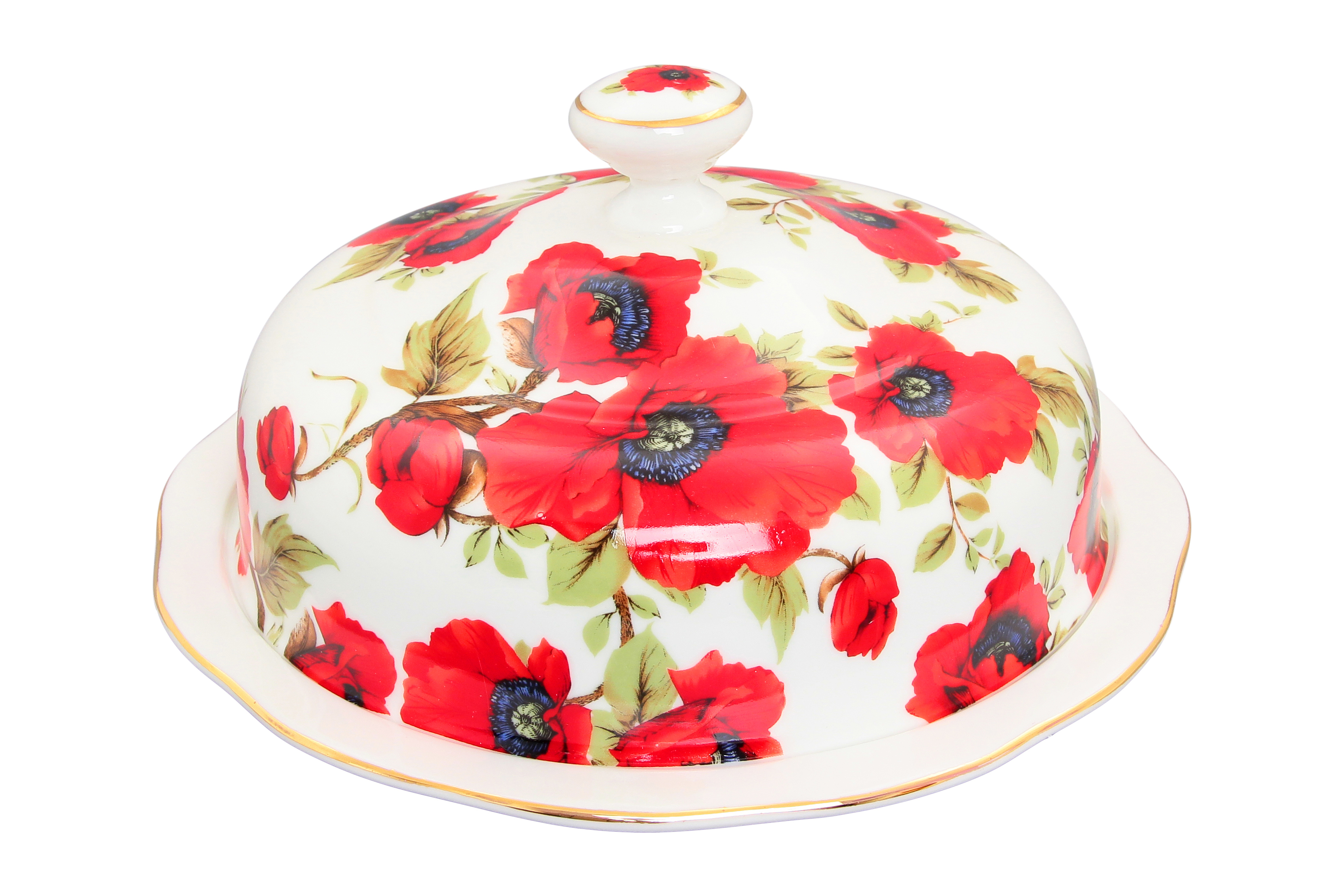 Изображение товара Блюдо сервировочное Маки из фарфора 23,5 см с крышкой для подачи блюд и украшения кухни