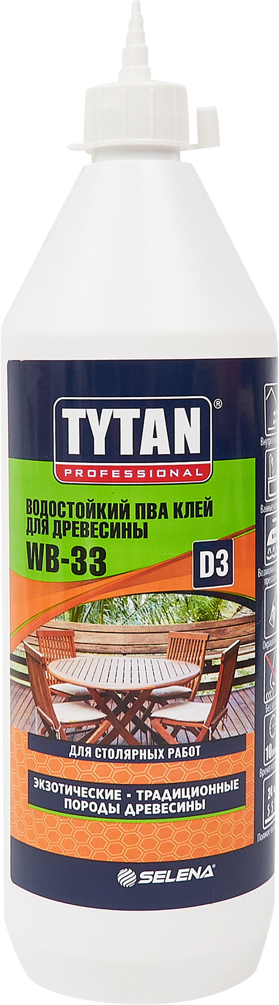 Изображение товара Клей ПВА Tytan Professional для древесины D3 750 г влагостойкий быстрый схватка
