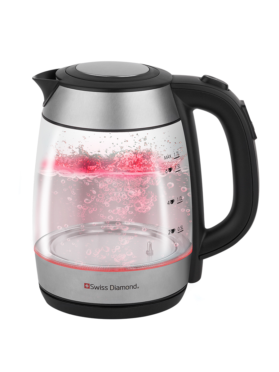 Изображение товара Электрический чайник Swiss diamond Sd-ek 1.7 л стекло цвет серебристый