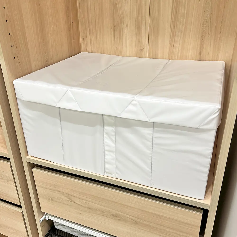 Короб для хранения с крышкой 55x18x39 см полиэстер цвет белый - 12
