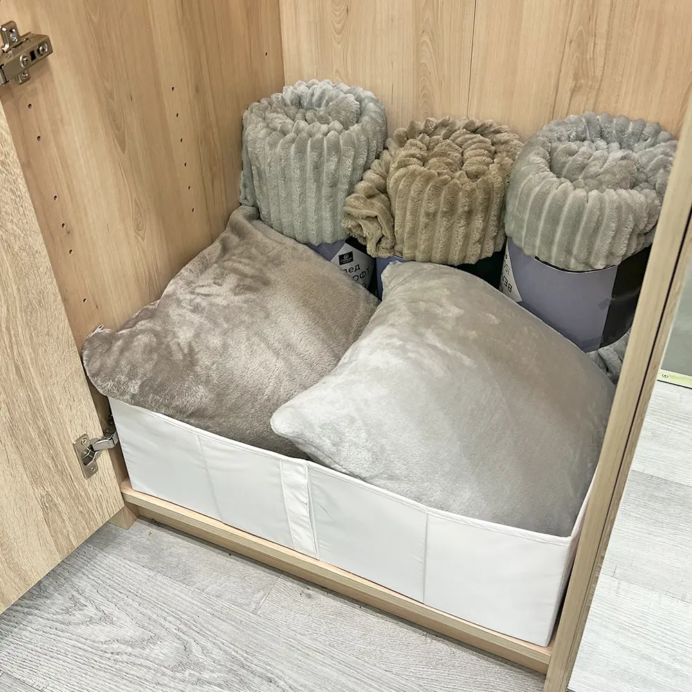 Короб для хранения с крышкой 55x18x52 полиэстер цвет белый - 9