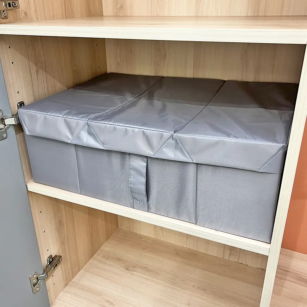 Короб для хранения с крышкой 55x18x52 полиэстер цвет серый - 5