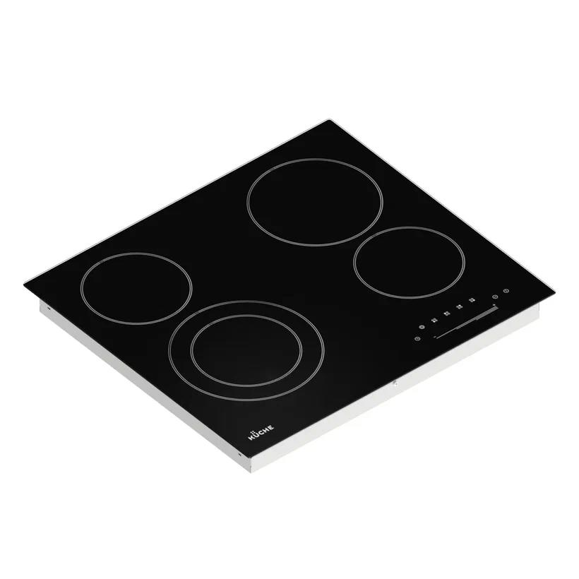 Изображение товара Стеклокерамическая варочная панель Kuche CSH 641 B 59 см 4 конфорки цвет черный