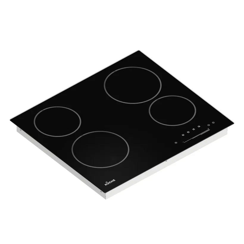 Изображение товара Стеклокерамическая варочная панель Kuche CMK 640 B 59 см 4 конфорки цвет черный