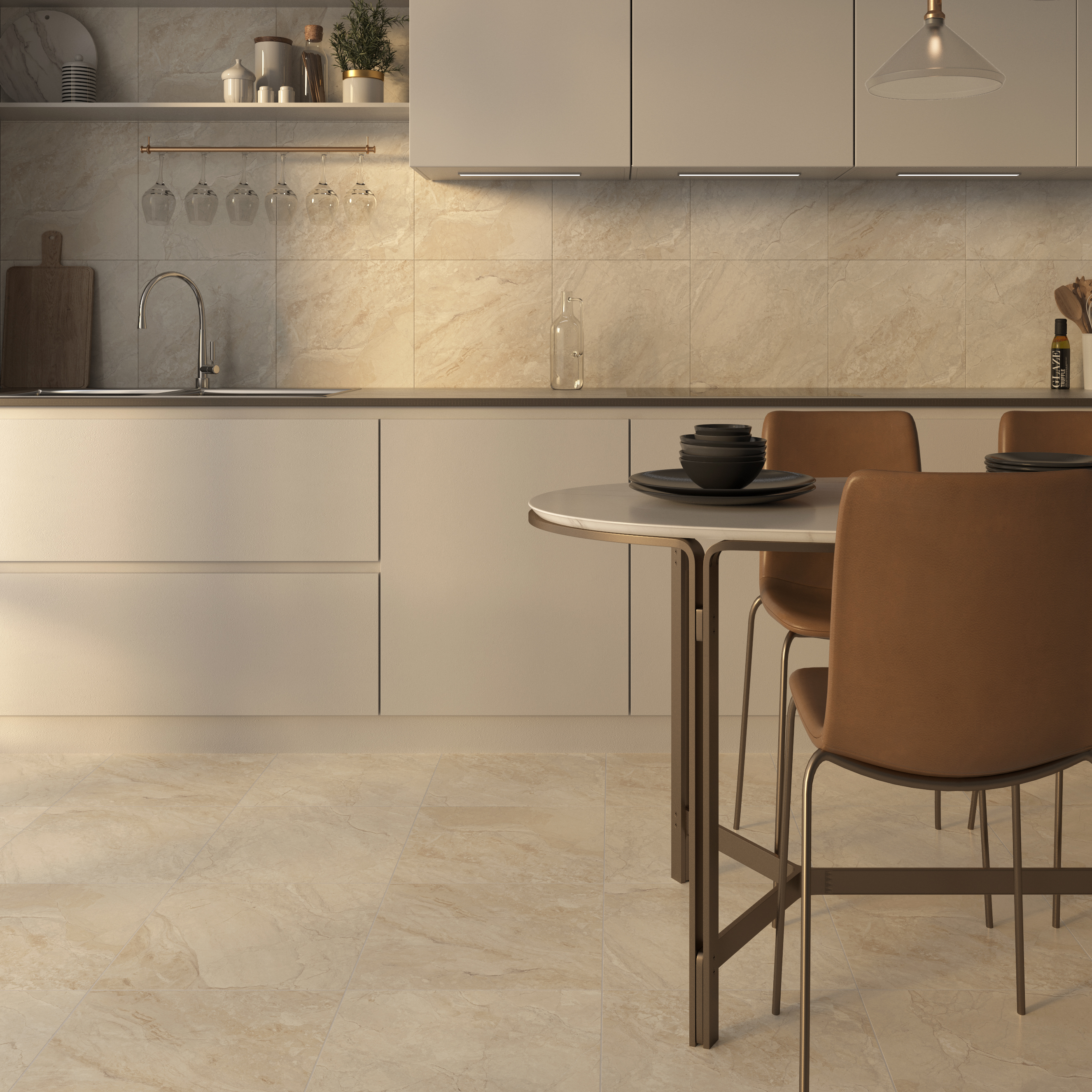 Изображение товара Глазурованный керамогранит Шахтинская Плитка Гранде 40x40 см матовый бежевый