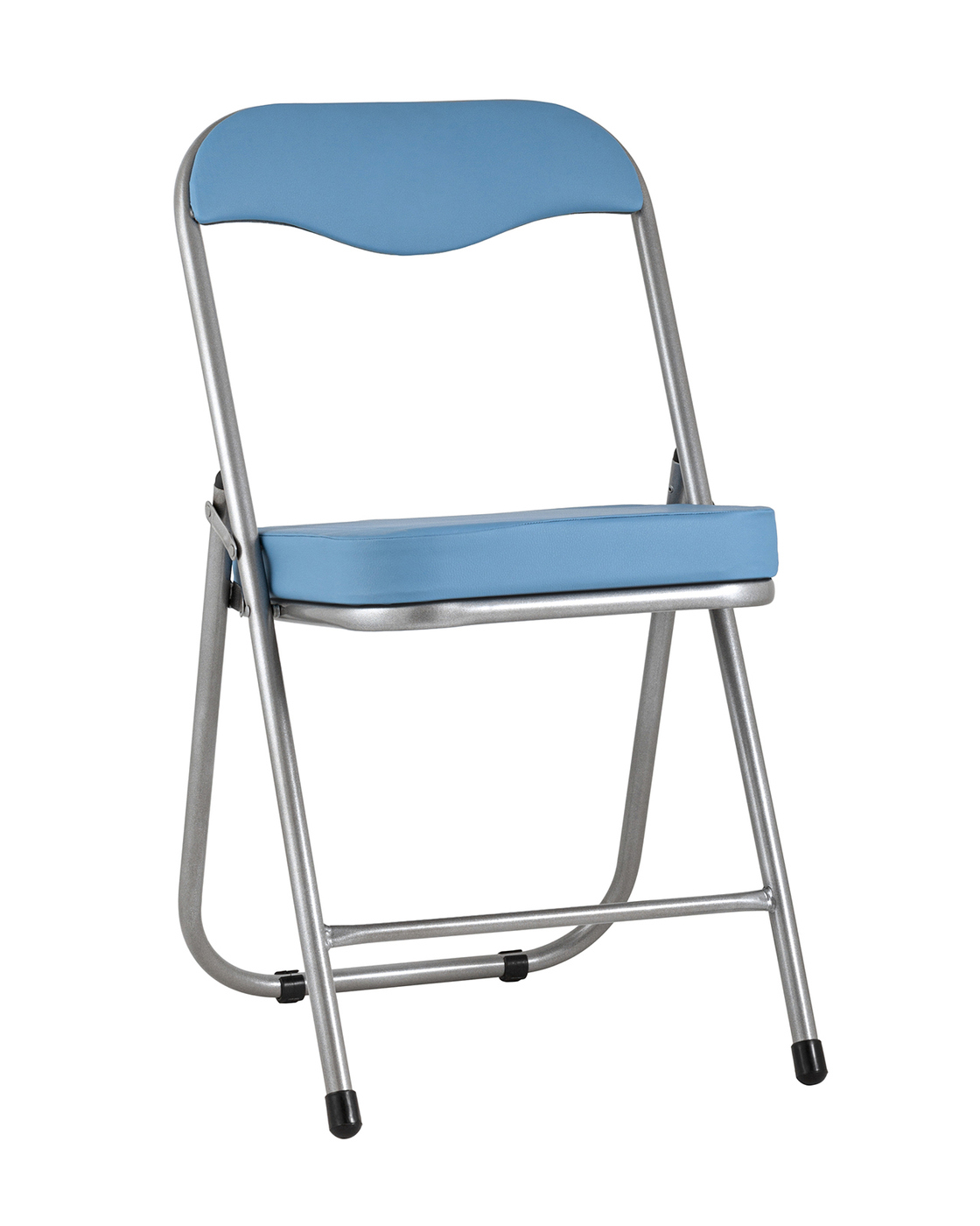 Изображение товара Складной садовый стул Канзас Джон голубой из экокожи 45x50x80 см