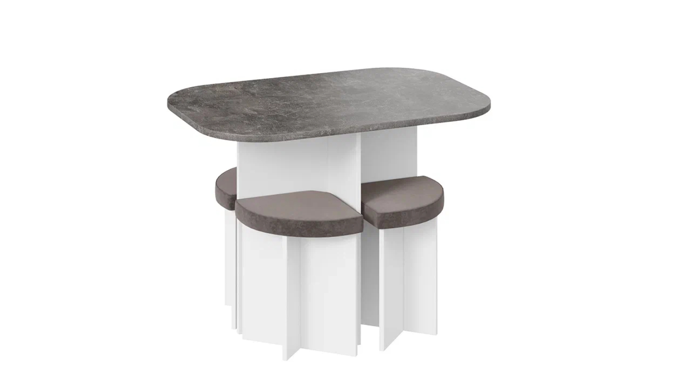 Изображение товара Садовая мебель для обеда Олимп 68 см x 100 см x 72 см ЛДСП серый антрацит 5 шт