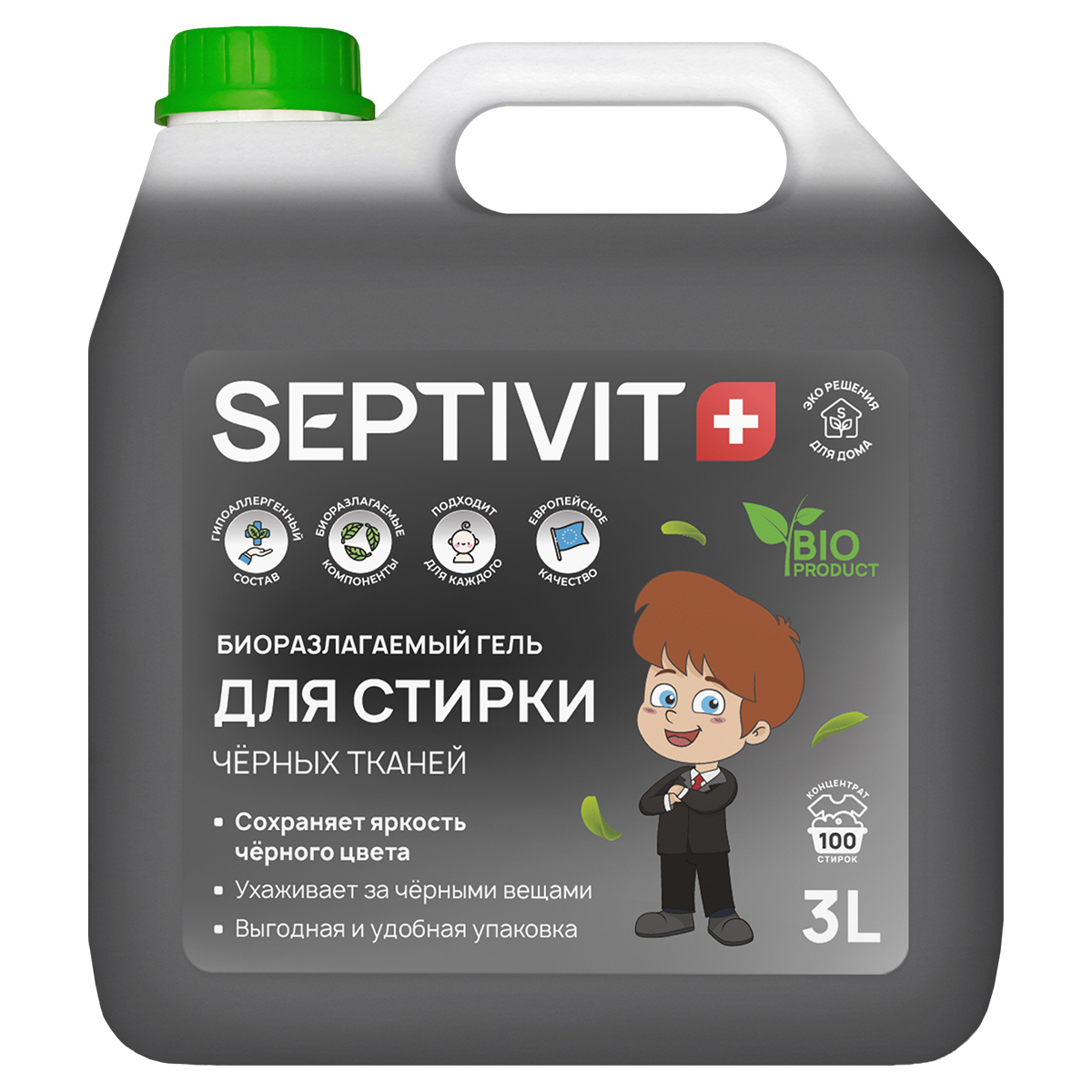 Изображение товара Гель для стирки Septivit SPTV_laundrygel_3000_black 3 л