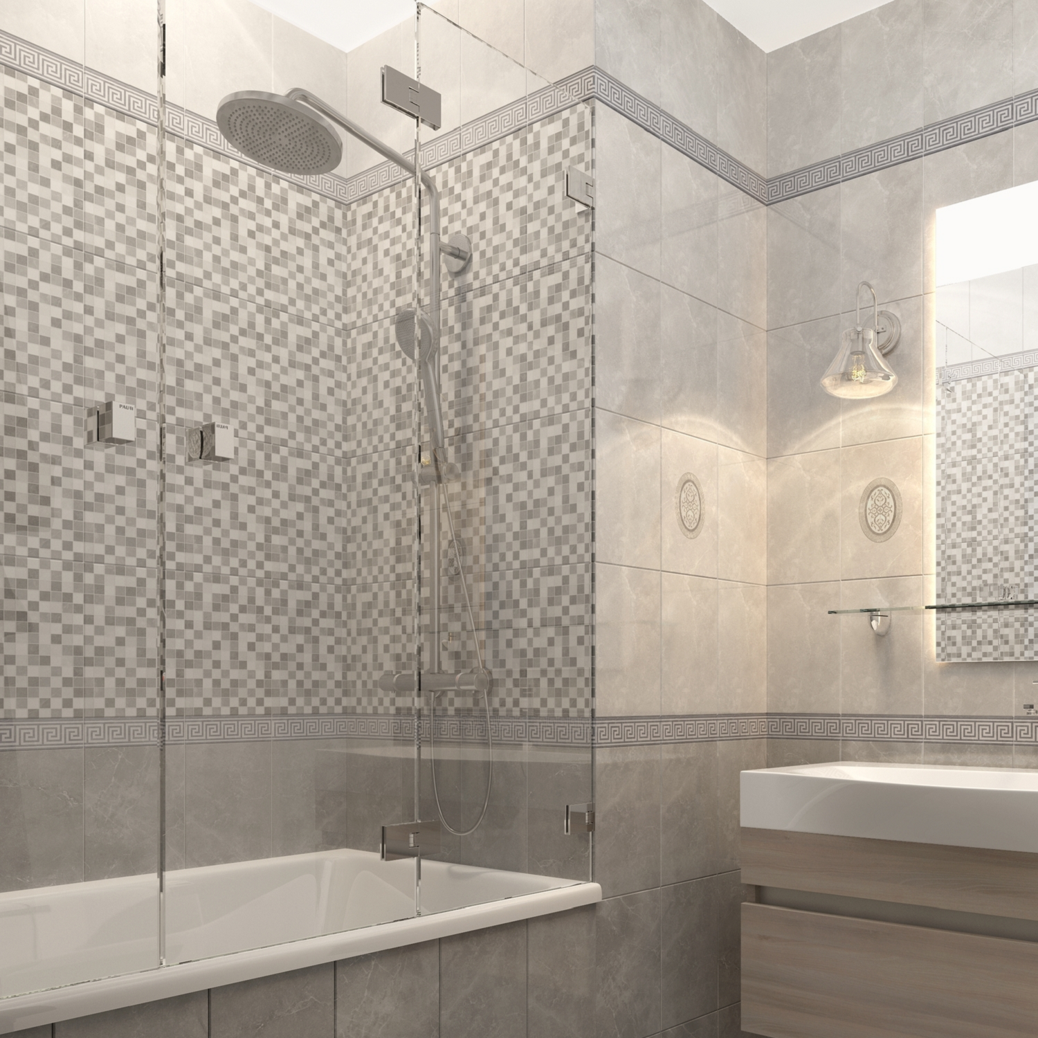 Изображение товара Плитка настенная шахтинская Дора 20x30 см серый микс для стен ванной и кухни