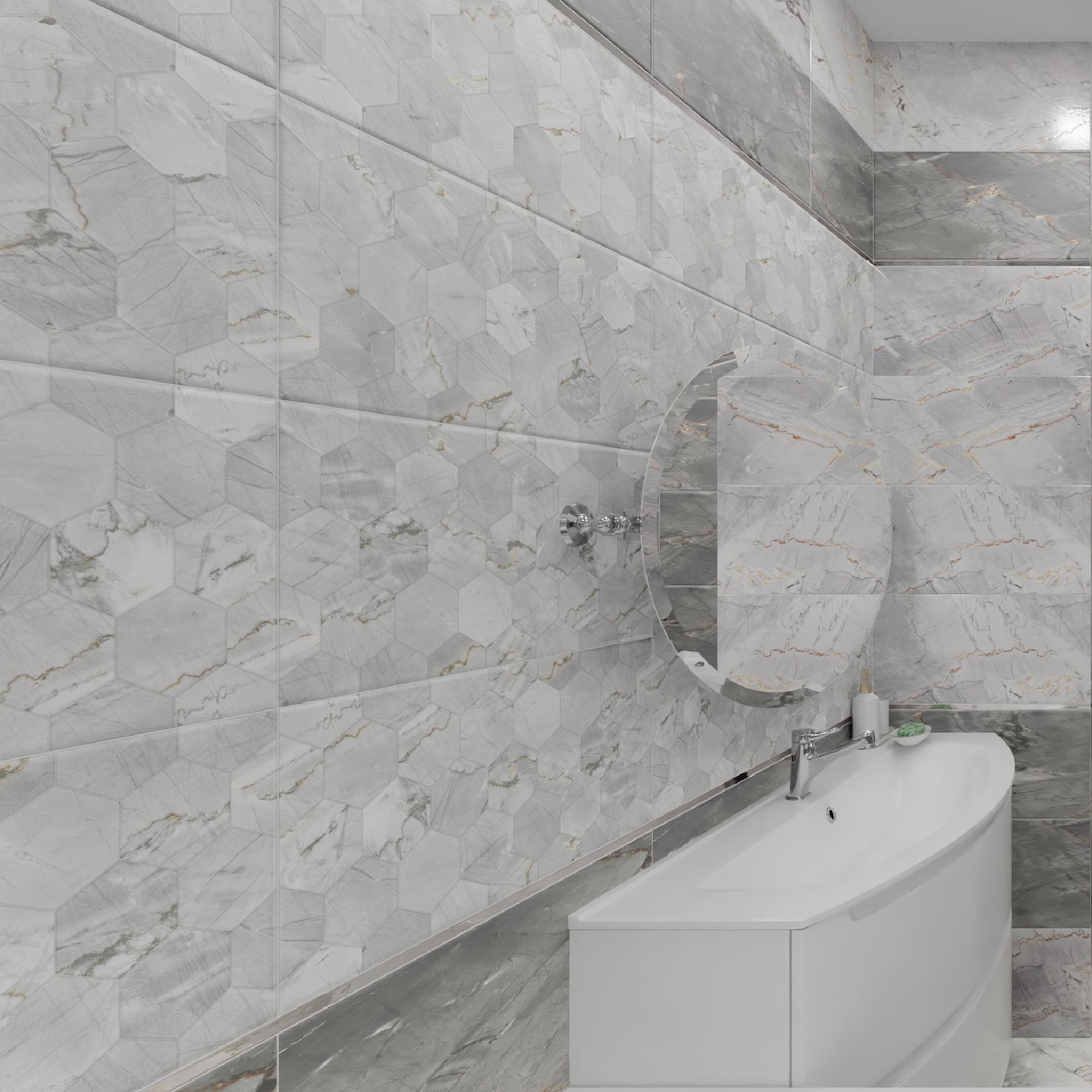 Изображение товара Декоративная керамическая настенная плитка Strict Dec 30x60 см серый