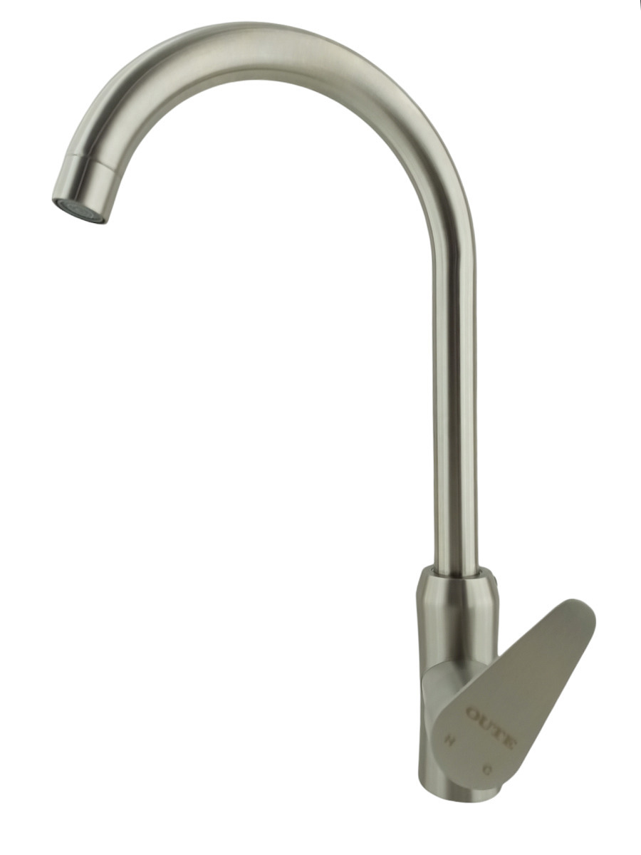 Изображение товара Однорычажный кухонный смеситель OUTE T40513b-1 серый 27.5 см с аэратором