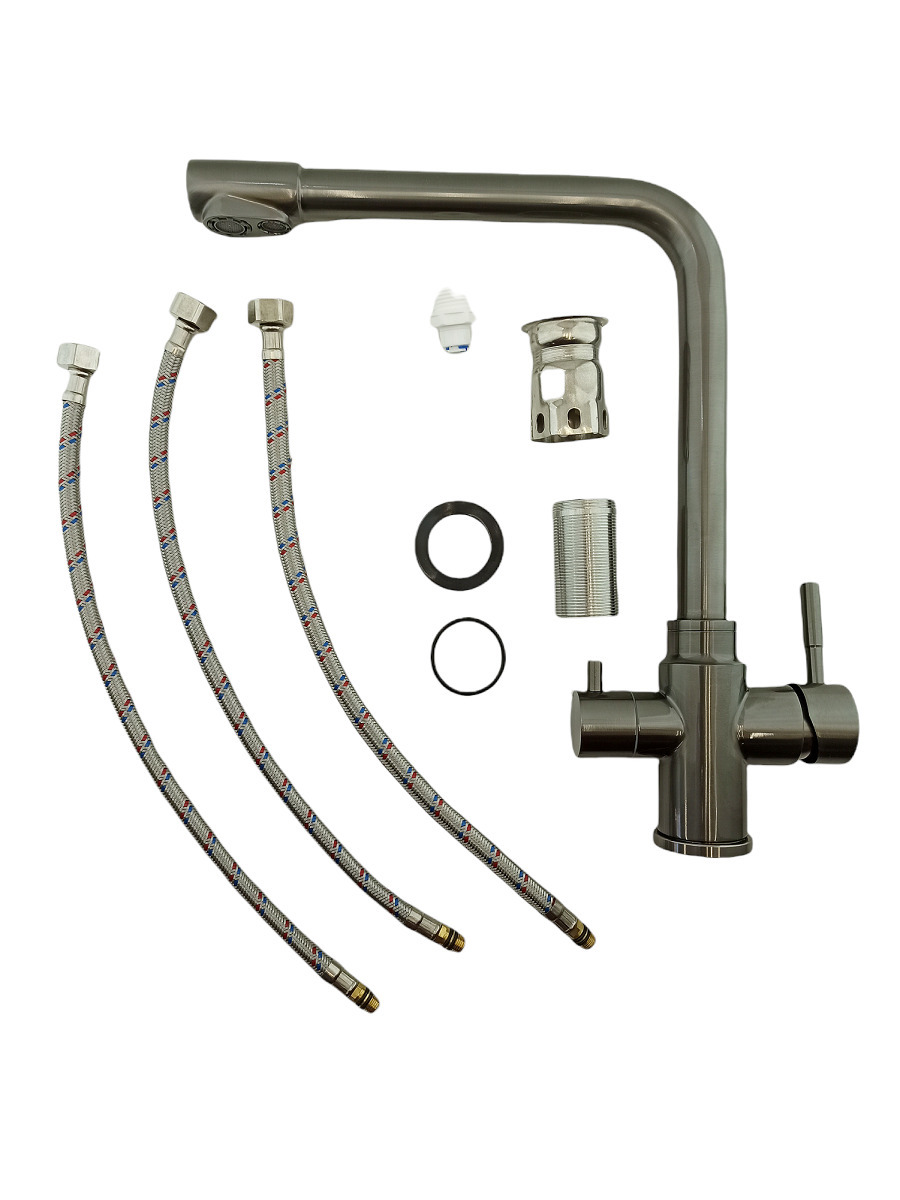 Изображение товара Однорычажный смеситель Oute T60303by излив 32 см серебристый для кухни