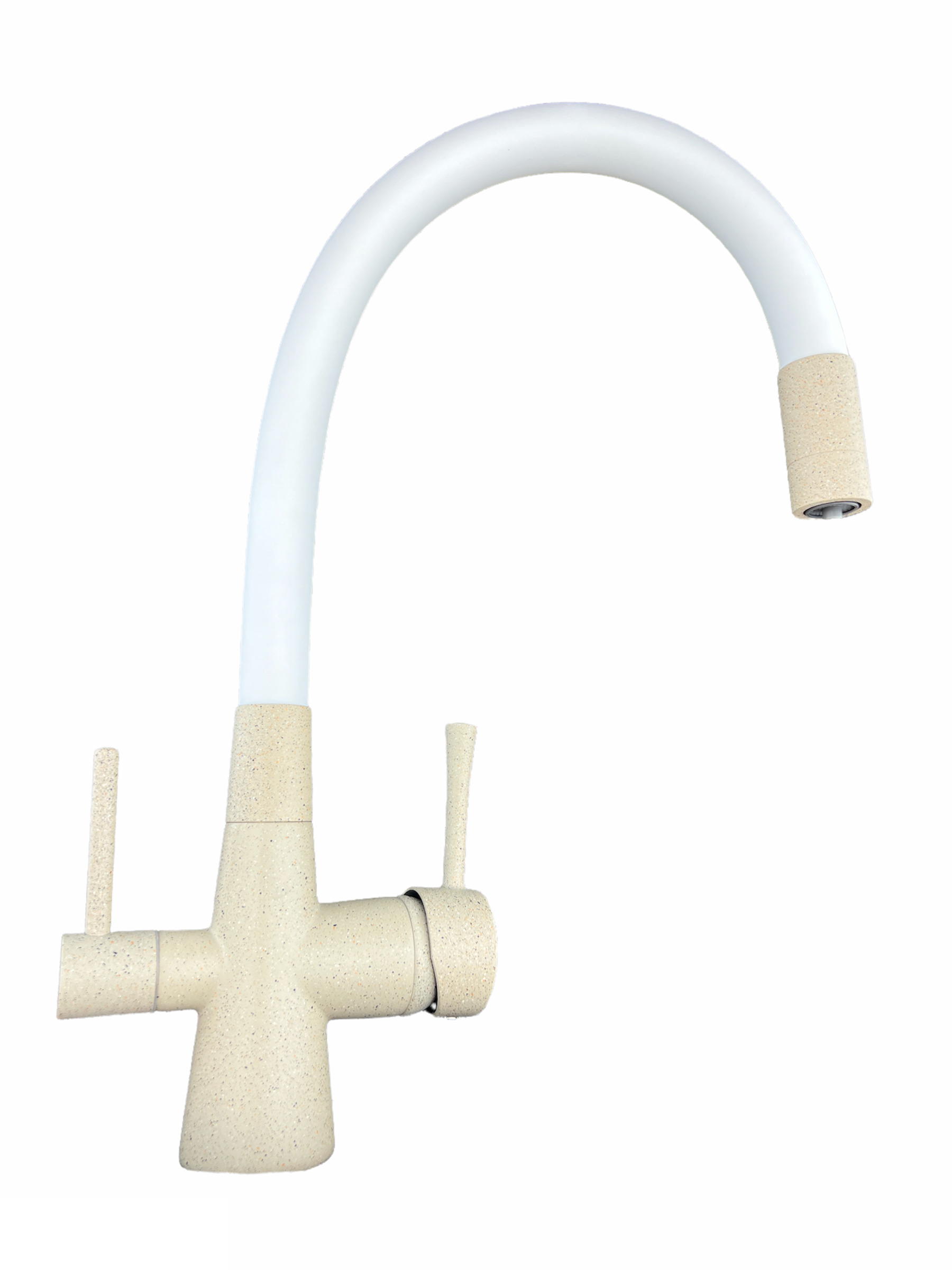 Изображение товара Однорычажный кухонный смеситель OUTE T60003bk-302-0 с гибким изливом 40 см серебристый