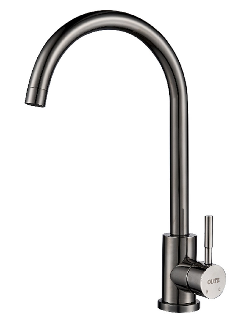 Изображение товара Однорычажный кухонный смеситель OUTE T40313bz черный матовый