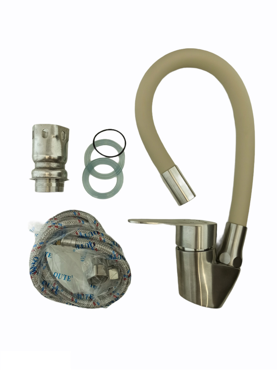 Изображение товара Однорычажный кухонный смеситель OUTE T40593b-6 с гибким изливом 21 см