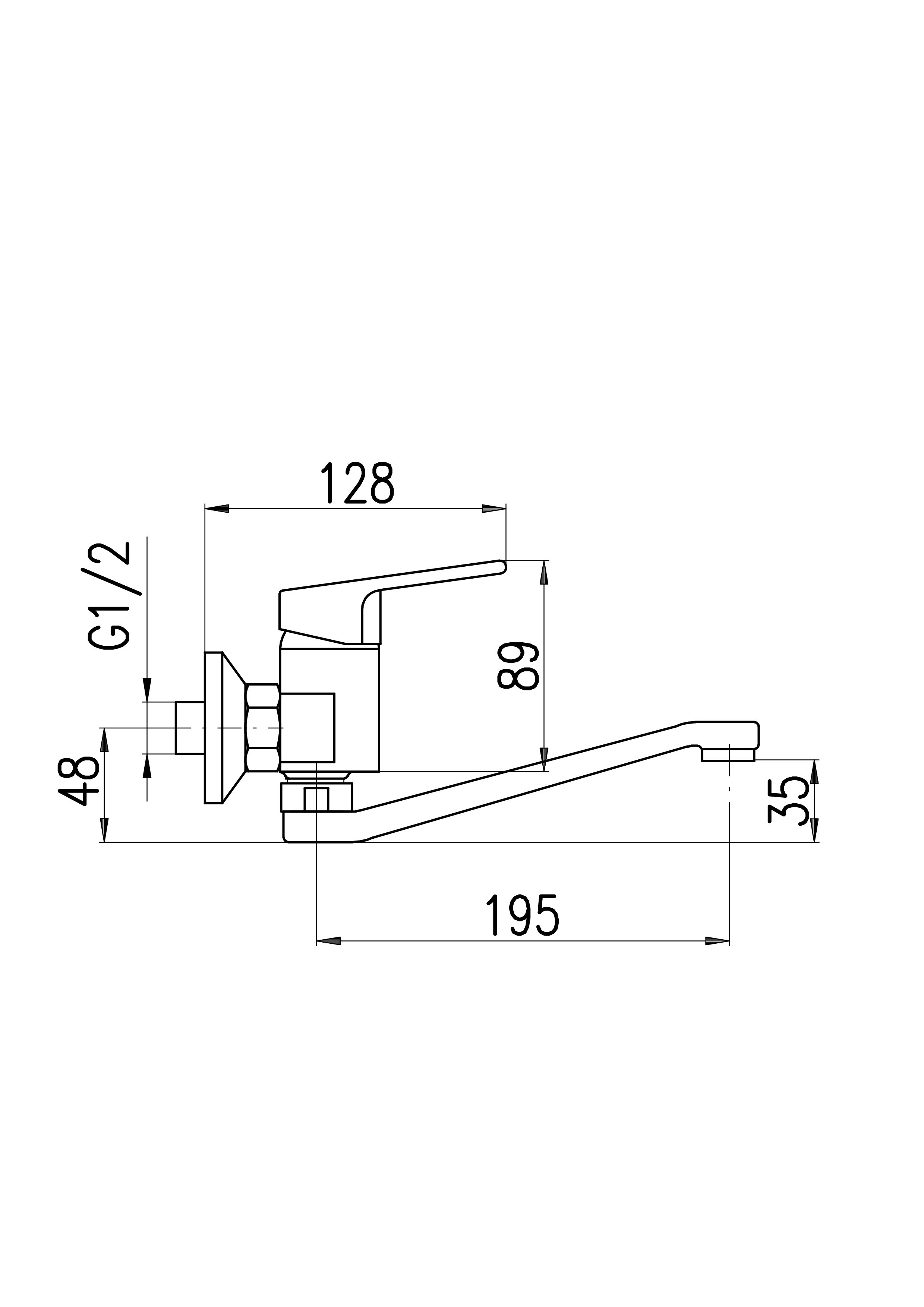 Изображение товара Однорычажный смеситель Ravslezak Co201.5/26cmat излив 35 см цвет черный