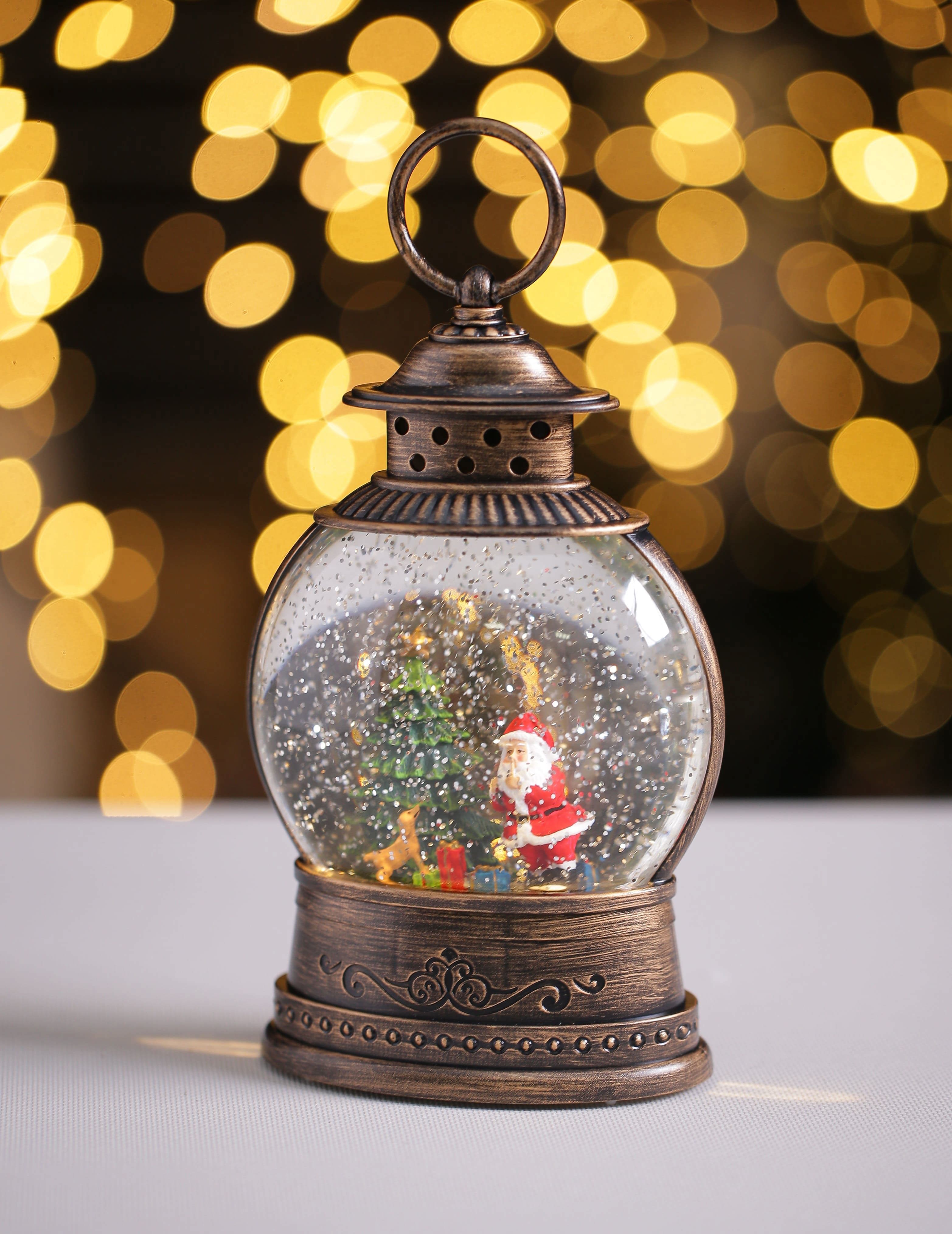 Изображение товара Новогоднее украшение Merry Green Фонарик 20.4x12.5x12.5 см с подсветкой и музыкой