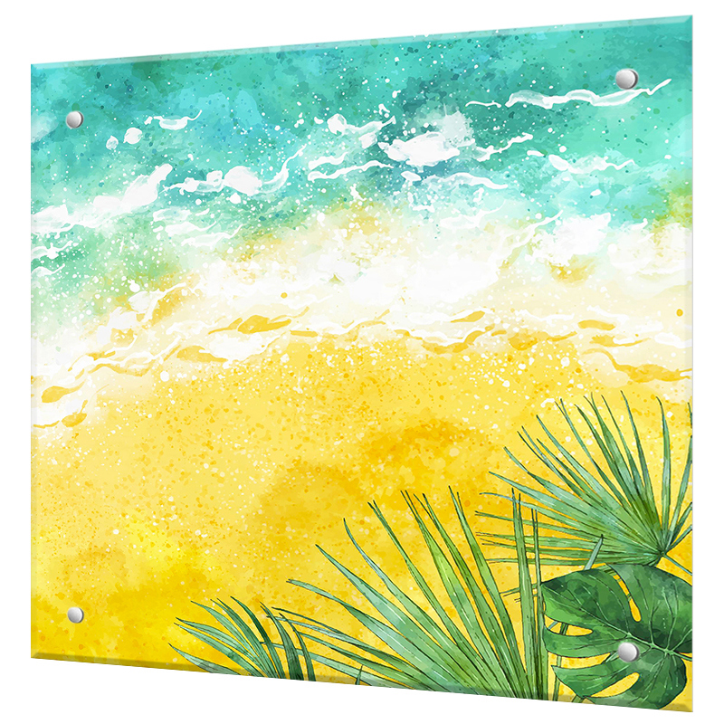 Изображение товара Защитный экран Borntoprint Пляж 60x55x0.4 см из закаленного стекла