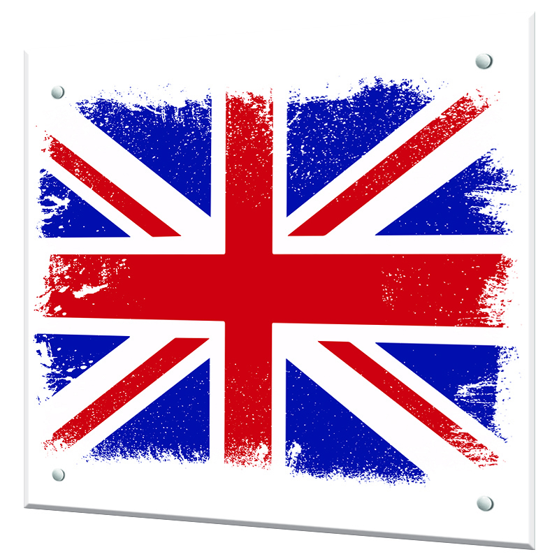 Изображение товара Защитный экран Borntoprint Английский флаг 60x60x0.4 см закаленное стекло цвет прозрачный