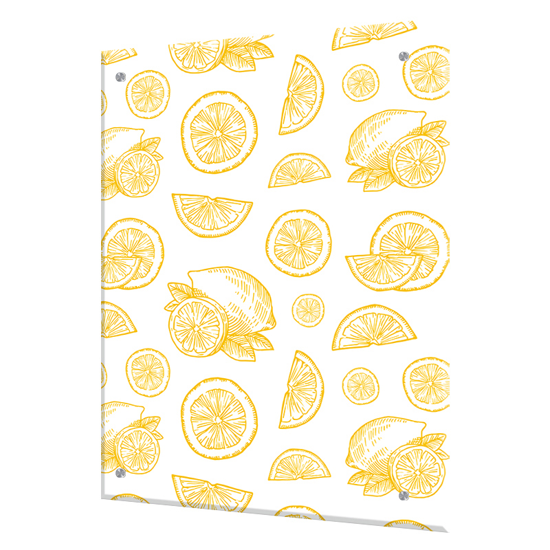 Изображение товара Защитный экран Borntoprint Лимон из закаленного стекла 60x75 см