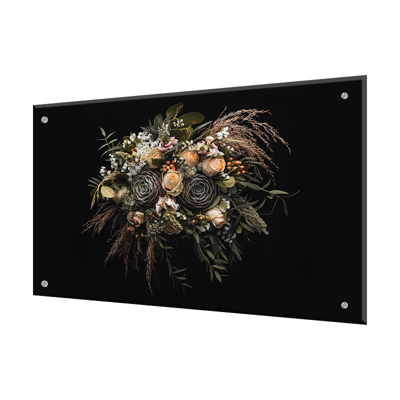 Изображение товара Защитный экран Borntoprint Букет 60x90 закаленное стекло стильный кухонный фартук