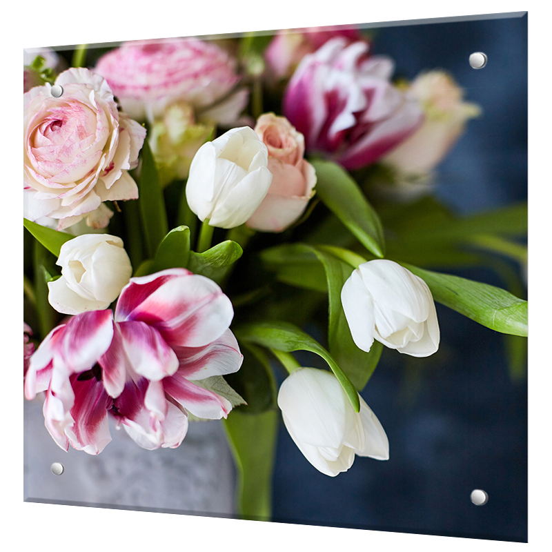 Изображение товара Защитный экран Borntoprint Букет new 60x60x0.4 см закаленное стекло цвет прозрачный