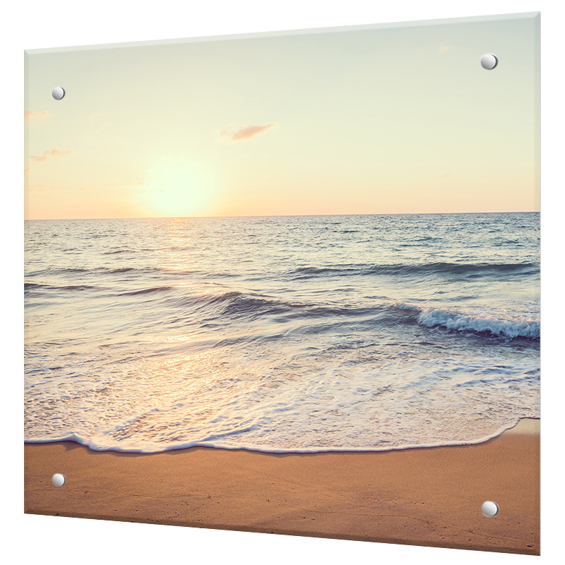 Изображение товара Защитный экран Borntoprint Рассвет на море из закаленного стекла 50x50 см