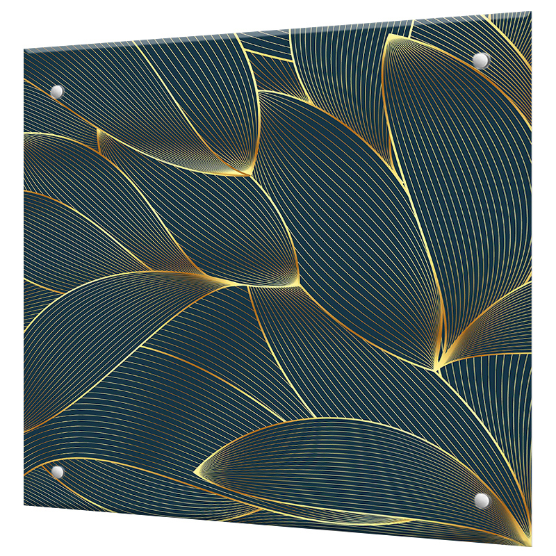 Изображение товара Защитный экран Borntoprint Листья 60x55 см закаленное стекло прозрачный