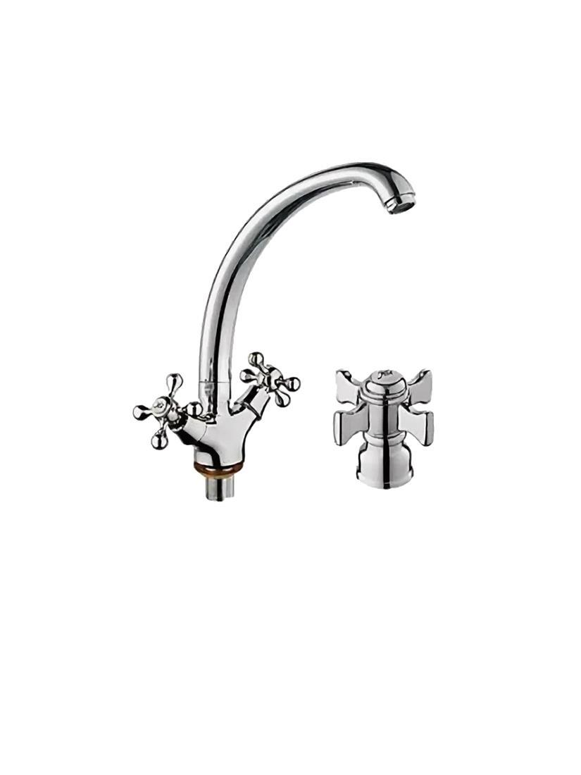 Изображение товара D-LIN D153806 - двухвентильный смеситель для кухни, хром