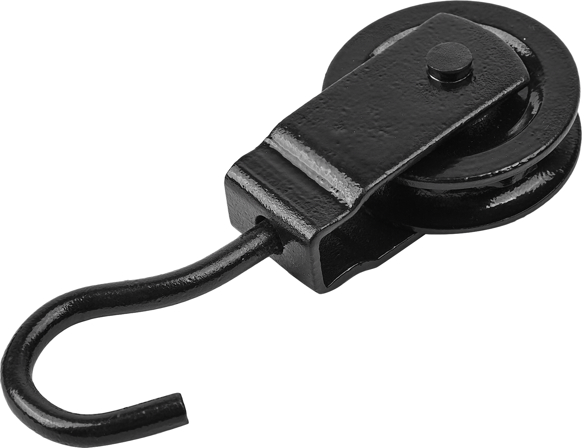 Блок для троса одинарный с крюком и металлическим шкивом 40-50 мм