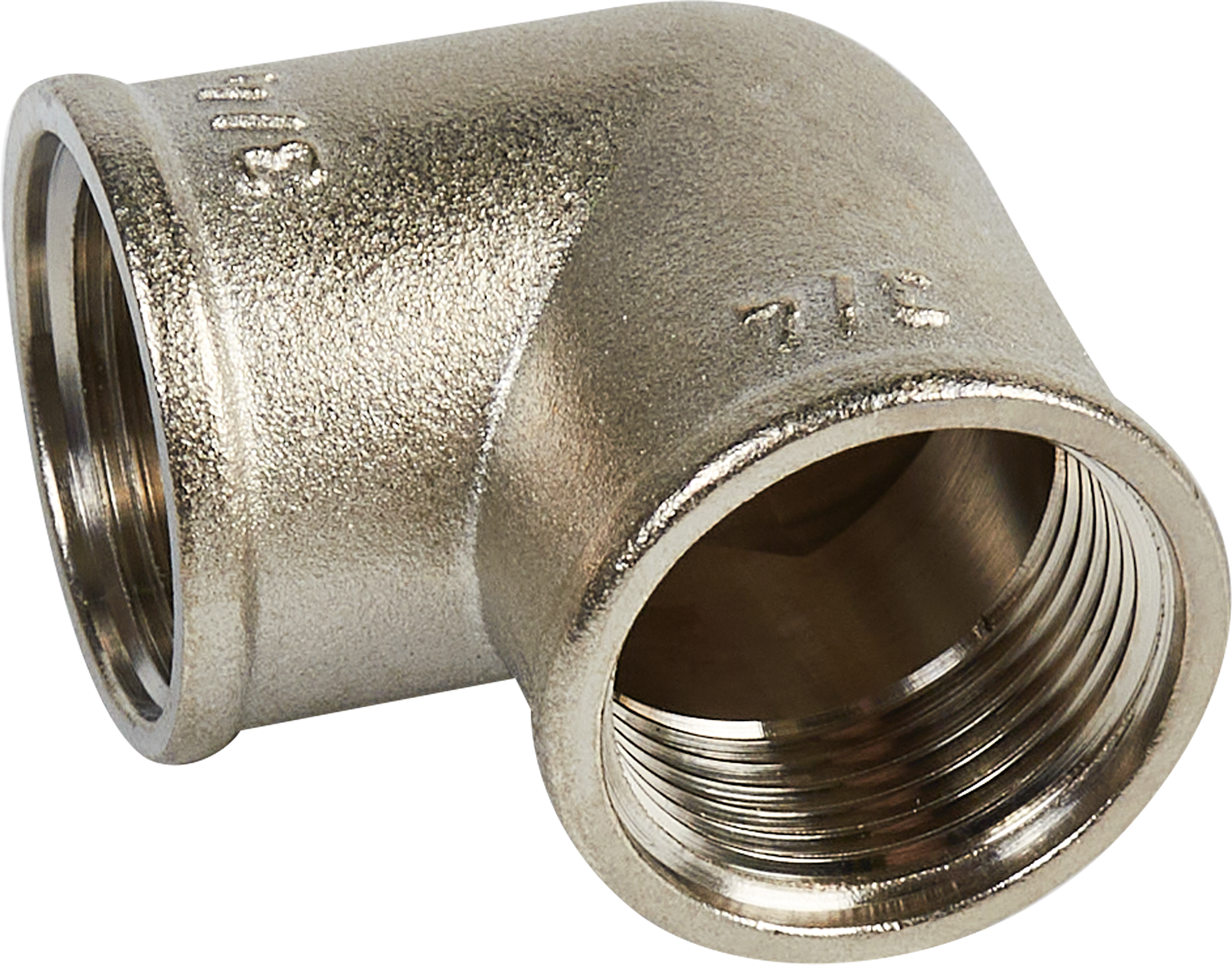 Изображение товара Угол 90 градусов Valfex латунь никелированный 3/4 дюйма для водоснабжения