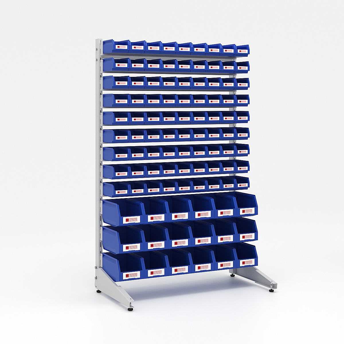 Изображение товара Стеллаж с секциями №4 Нова склад 94x142.5x50 см сталь цвет синий нагрузка на полку до 27 кг