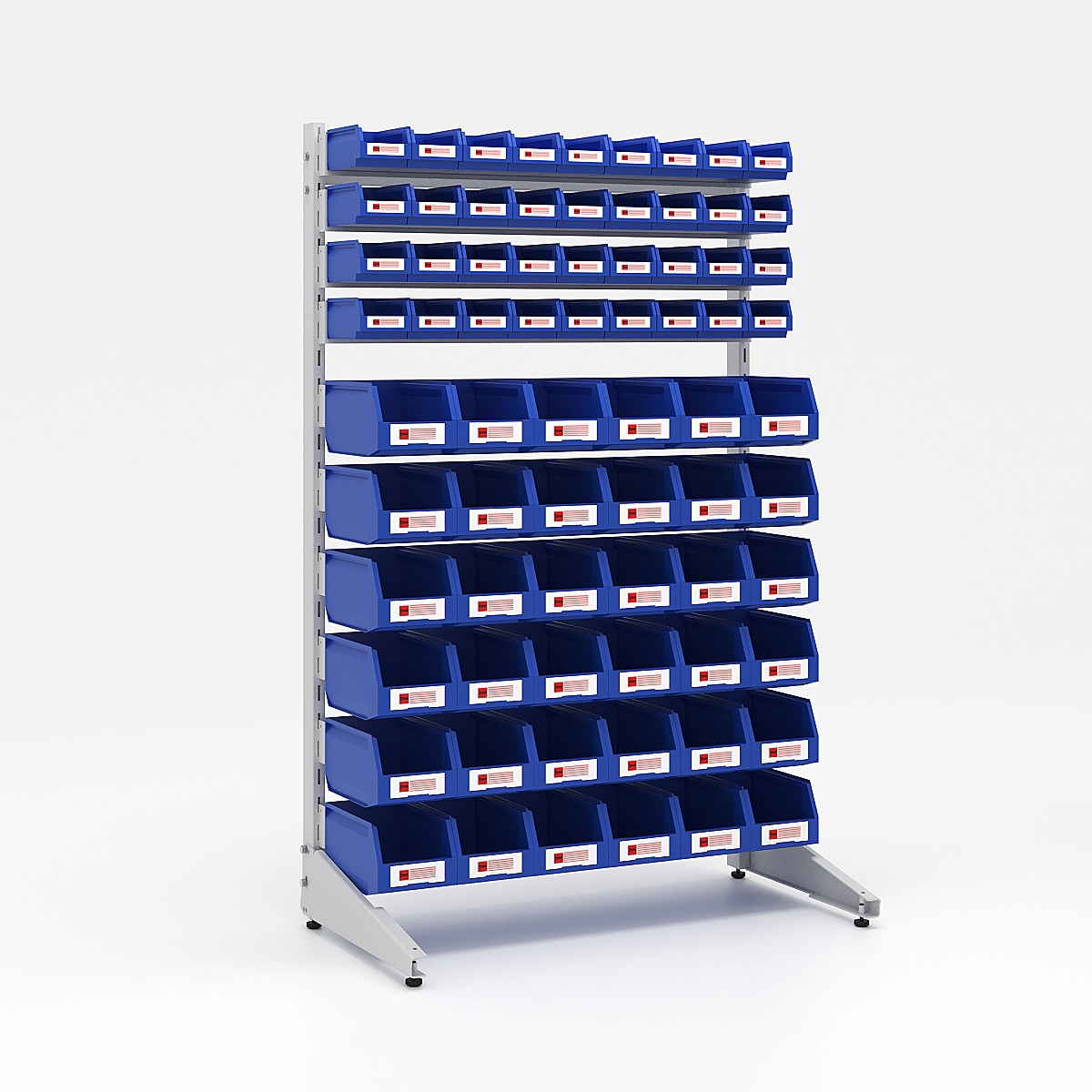 Изображение товара Стеллаж с секциями №7 Нова склад 94x142.5x50 см сталь цвет синий нагрузка на полку до 27 кг