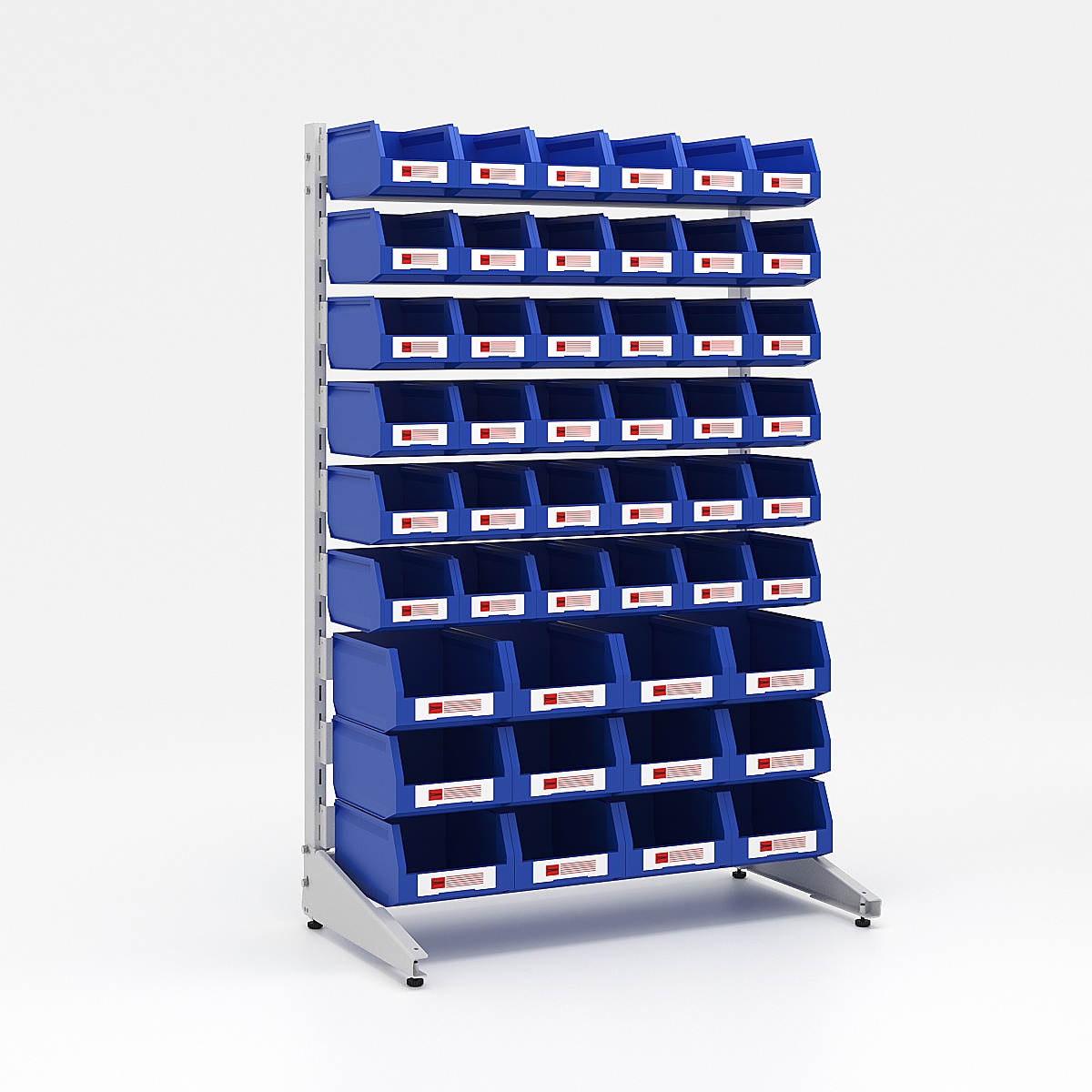 Изображение товара Стеллаж с секциями №13 Нова склад 94x142.5x50 см сталь цвет синий нагрузка на полку до 27 кг