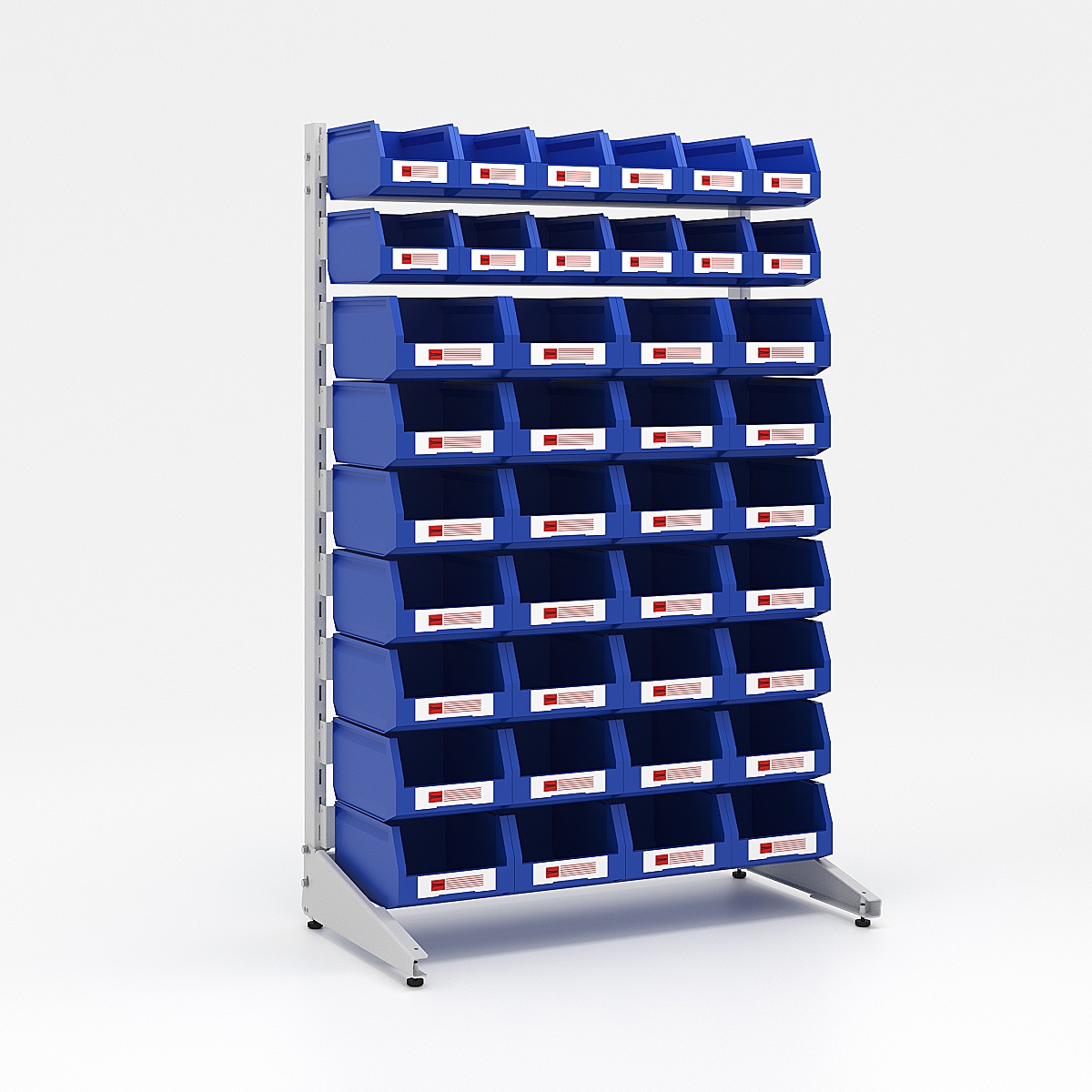 Изображение товара Стеллаж с секциями №17 Нова склад 94x142.5x50 см сталь цвет синий нагрузка на полку до 27 кг