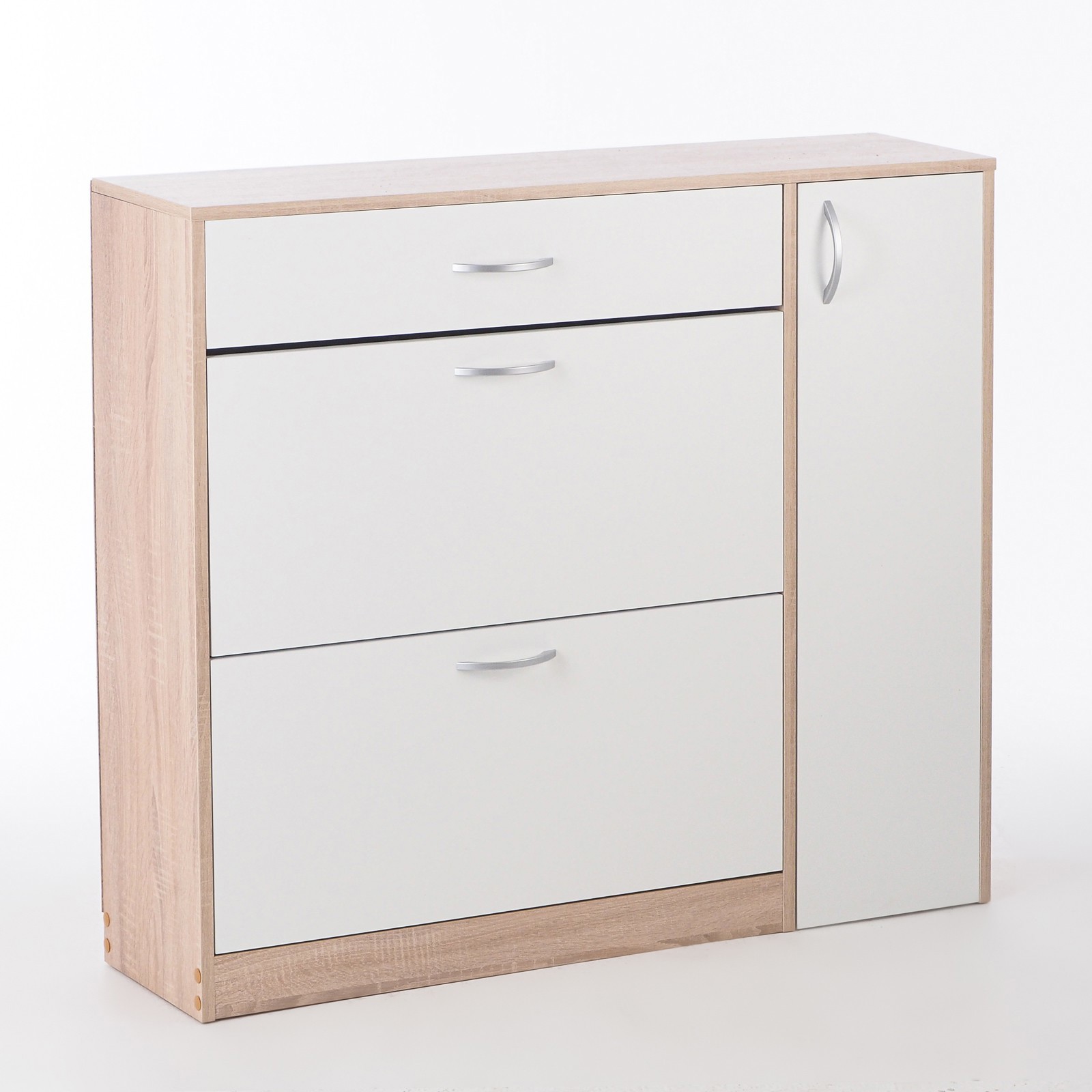 Изображение товара Обувница Клик мебель 106x96x28 см из ЛДСП дуб сонома/белый