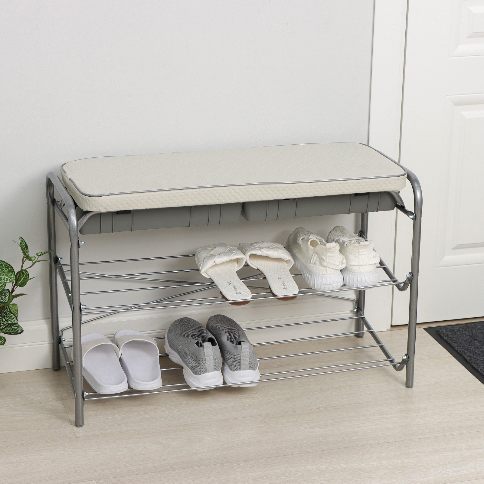 Изображение товара Обувница NIKA Этажерка ЭТП3 серый металл 79x52.2x33 см для прихожей