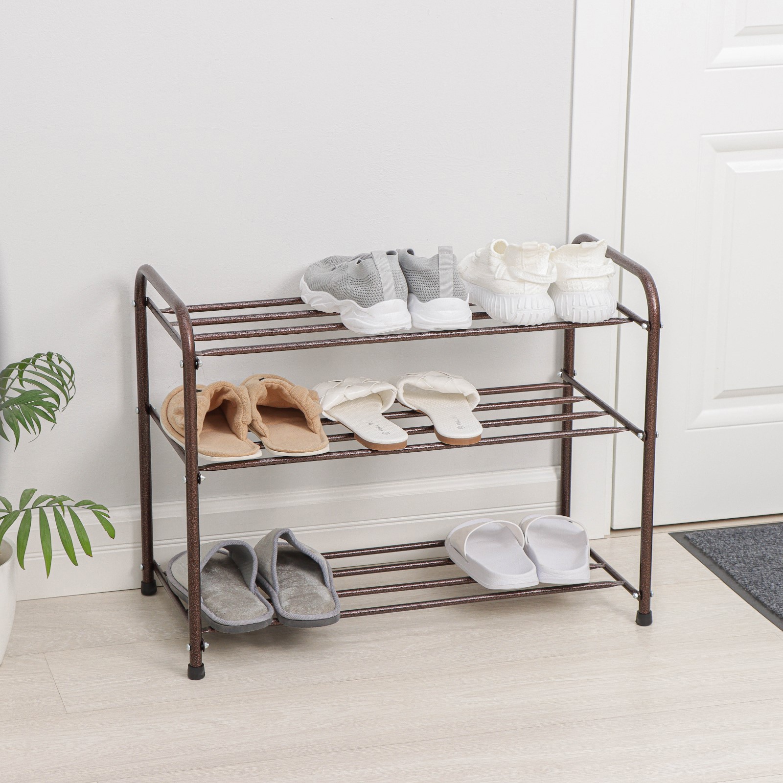 Изображение товара Обувница 3 полки Исток 48.5x65x32 см металл цвет медный