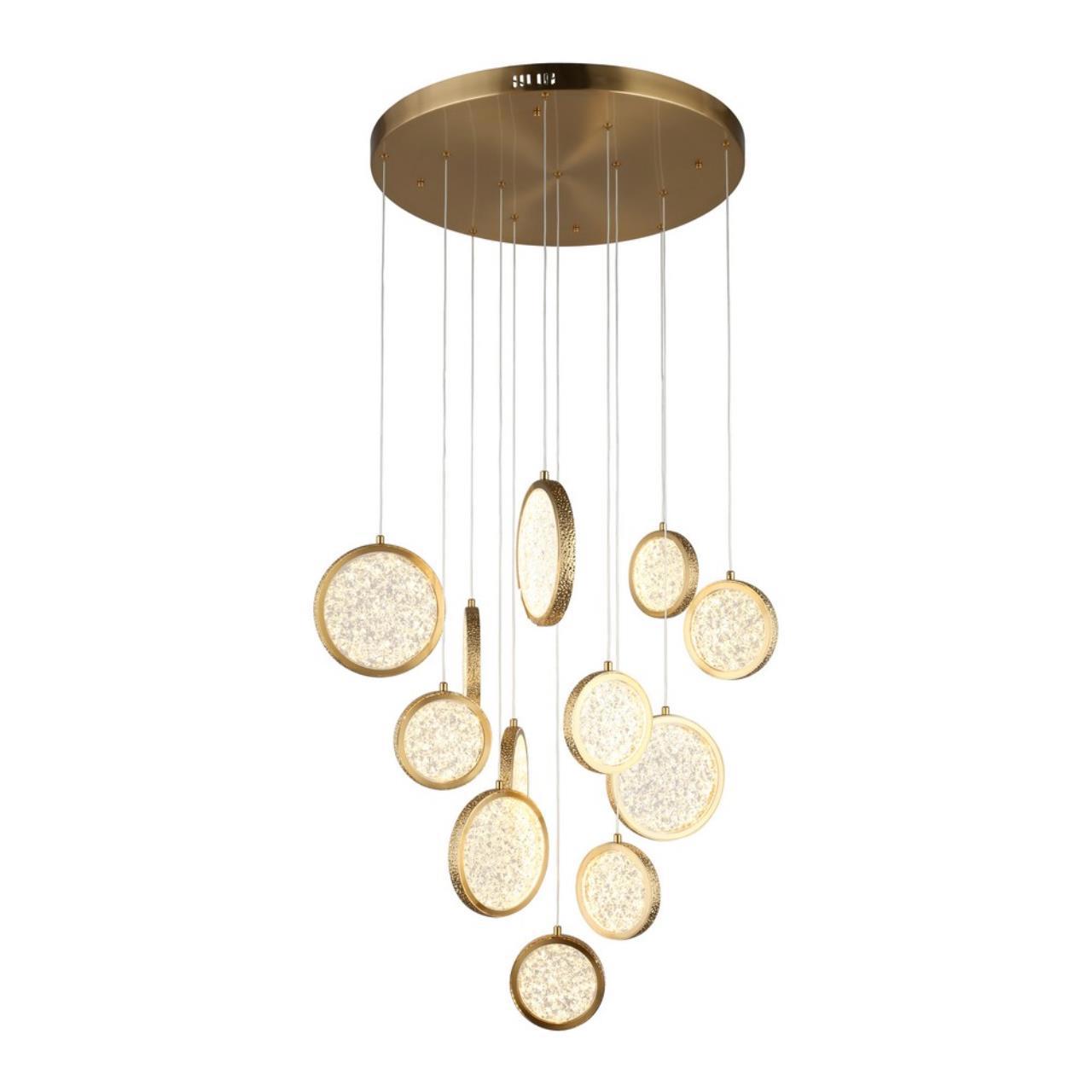 Изображение товара Люстра подвесная светодиодная Yulali APL.048.03.102 современная золотая 9 м²