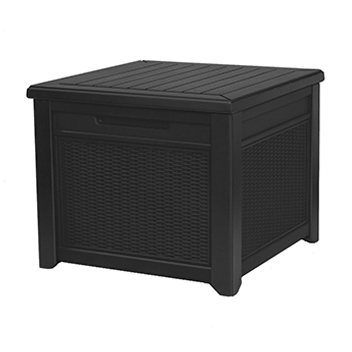 Изображение товара Пластиковый садовый сундук Keter Cube Rattan графит 208 л 72x71x59 см