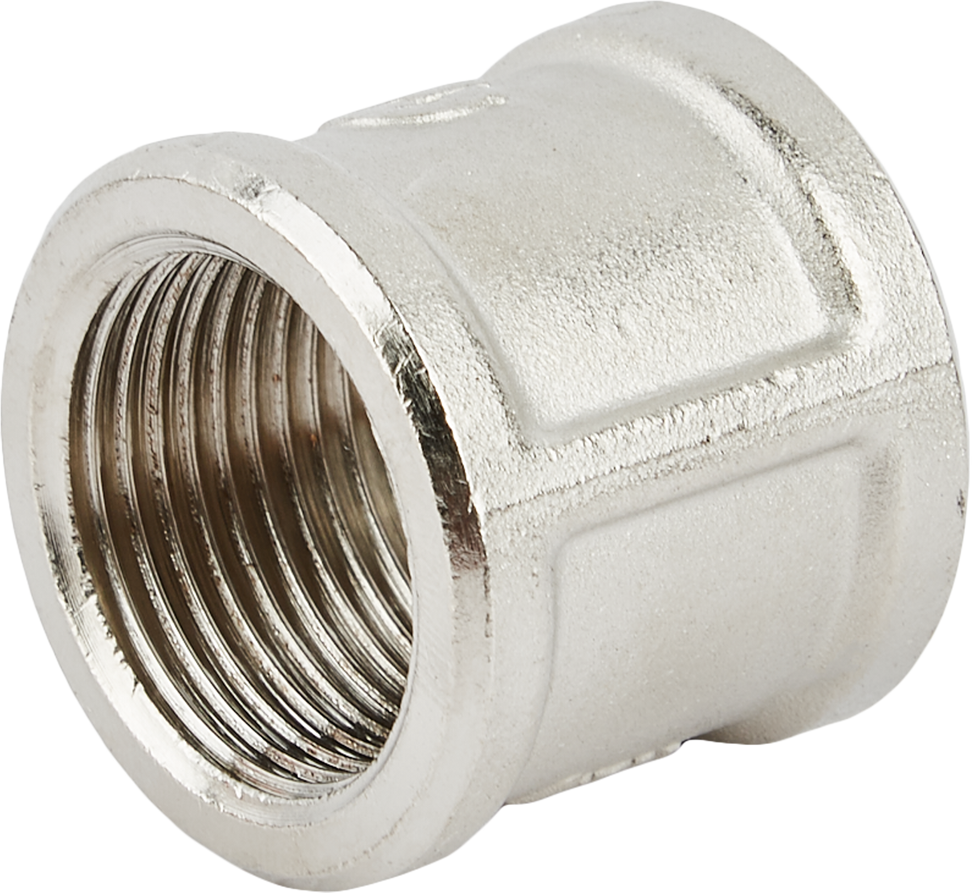 Изображение товара Муфта Stout 3/4 дюйма латунь никелированная для труб водоснабжения и отопления