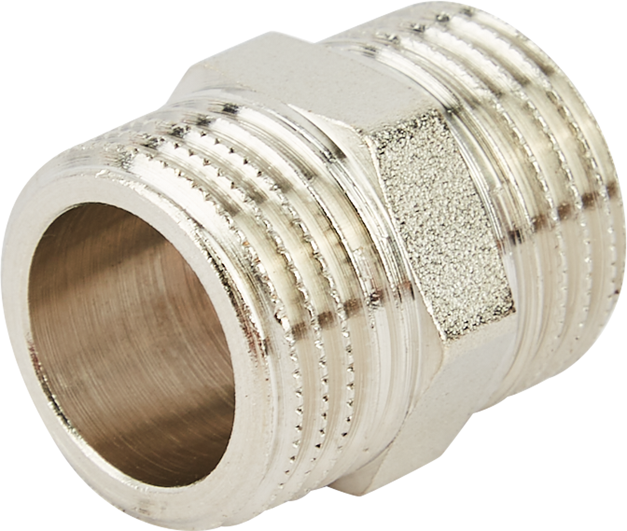 Изображение товара Ниппель Stout 1/2" никелированная латунь, соединительный для водопровода Италия