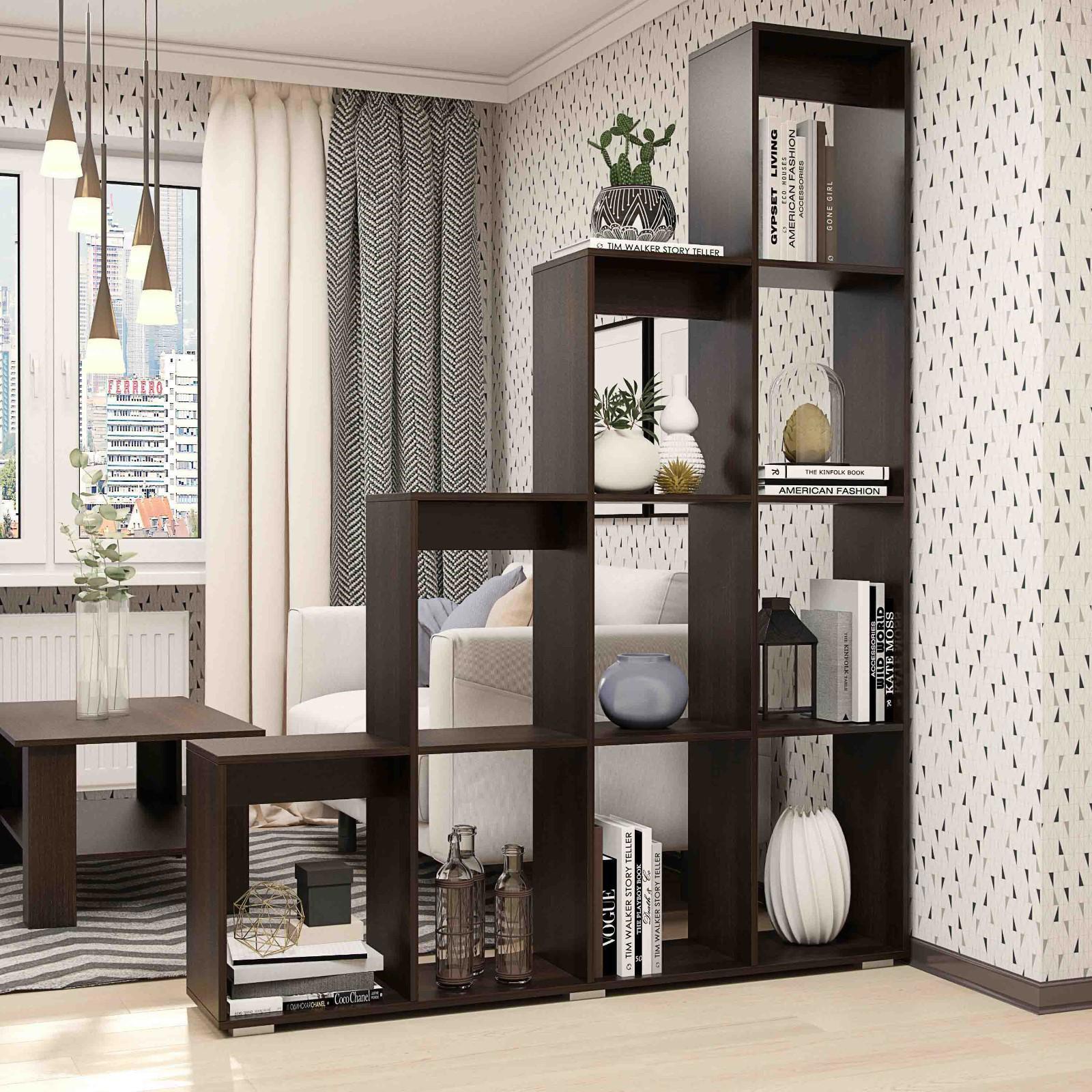 Изображение товара Стеллаж Клик Мебель Кантри Венге 160x30x204 см