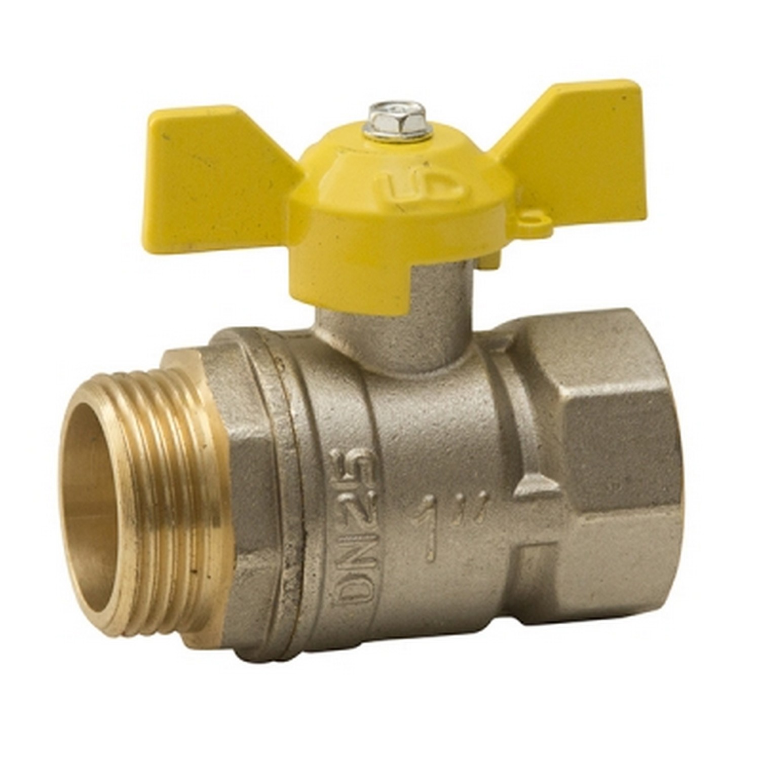 Изображение товара Кран шаровой газовый LD Pride 3/4'' внутренняя наружная резьба бабочка Россия